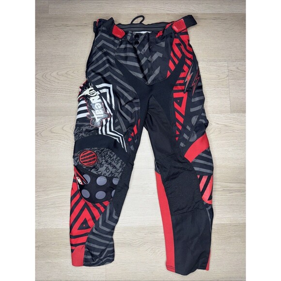 Mayhem O'Neal Motocross Pants Youth 8T-10T Black Red ATV Dirt Bike Off-Road - Picture 1 of 7